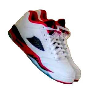 NIKE Air Jordan 5 Retro Low Fire Red White Black Sneakers, Running Shoes, Size 7